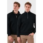 Buratti Okul Kıyafeti Pamuklu Regular Fit Dik Yaka 2'li Paket Erkek Sweat 59052592S2 SİYAH-SİYAH