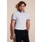 Buratti Pamuk Karışımlı Desenli Slim Fit Polo T Shirt Erkek Polo T Shirt 646B3280 - Beyaz