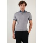 Buratti Pamuk Karışımlı Desenli Slim Fit Polo T Shirt Erkek T Shirt 646B3200 - XL - Lacivert
