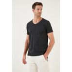 Buratti Pamuk Slim Fit V Yaka Basic T Shirt Erkek T Shirt 5412001 - Koyu Gri