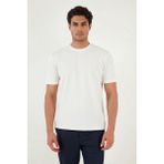Buratti Pamuklu Bisiklet Yaka Kısa Kollu T Shirt Erkek T Shirt 5904115 - Ekru - XL
