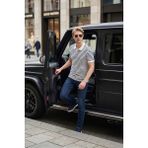 Buratti Pamuklu Çizgili Kısa Kollu Düğmeli Polo T Shirt Erkek Polo T Shirt 5904046 - İndigo - 2XL