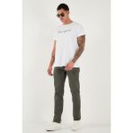 Buratti Pamuklu Comfort Fit Normal Bel Boru Paça Jeans Erkek Kot Pantolon 4412C19TEXAS - Haki - 31 - 32