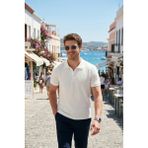Buratti Pamuklu Kısa Kollu Düğmeli Polo T Shirt Erkek Polo T Shirt 5904049 - Ekru - XL