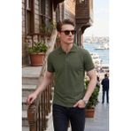 Buratti Pamuklu Kısa Kollu Düğmeli Polo T Shirt Erkek Polo T Shirt 5904049 - Haki - 2XL