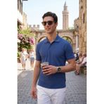 Buratti Pamuklu Kısa Kollu Düğmeli Polo T Shirt Erkek Polo T Shirt 5904049 - Lacivert - 2XL