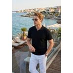 Buratti Pamuklu Kısa Kollu Düğmeli Polo T Shirt Erkek Polo T Shirt 5904051 - Siyah
