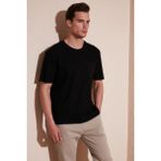 Buratti Pamuklu Rahat Kesim Tek Cepli Bisiklet Yaka T Shirt Erkek T Shirt 5902642 - XL - Siyah