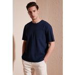 Buratti Pamuklu Rahat Kesim Tek Cepli Bisiklet Yaka T Shirt Erkek T Shirt 5902642