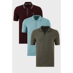 Buratti Pamuklu Regular Fit 3'lü Paket Polo Yaka T Shirt Erkek Polo Yaka T Shirt 59029641518S3 - Haki - Bordo - Lacivert - Beyaz