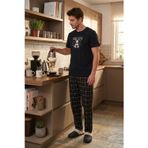 Buratti Pamuklu Regular Fit Baskılı Erkek Pijama Takımı 6096165 SİYAH