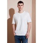 Buratti Pamuklu Regular Fit Bisiklet Yaka T Shirt Erkek T Shirt 5902948 - Ekru - XL
