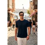 Buratti Pamuklu Regular Fit Bisiklet Yaka T Shirt Erkek T Shirt 5904063 - İndigo - XL