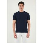 Buratti Pamuklu Regular Fit Bisiklet Yaka T Shirt Erkek T Shirt 5904068 - İndigo - XL