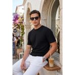 Buratti Pamuklu Regular Fit Bisiklet Yaka T Shirt Erkek T Shirt 5904068 - Siyah - XL