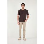 Buratti Pamuklu Regular Fit Bisiklet Yaka T Shirt Erkek T Shirt 5904074 - Kahve
