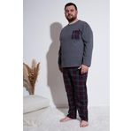 Buratti Pamuklu Regular Fit Büyük Beden Erkek Pijama Takımı 6572001B ANTRASİT