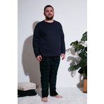 Buratti Pamuklu Regular Fit Büyük Beden Erkek Pijama Takımı 6572001B LACİVERT