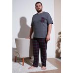 Buratti Pamuklu Regular Fit Büyük Beden Erkek Pijama Takımı 6572002B ANTRASİT