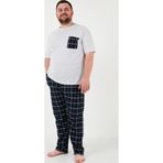 Buratti Pamuklu Regular Fit Büyük Beden Erkek Pijama Takımı 6572002B GRİ MELANJ
