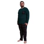 Buratti Pamuklu Regular Fit Büyük Beden Erkek Pijama Takımı, Yeşil, 2XL