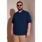 Buratti Pamuklu Regular Fit Büyük Beden Polo Yaka T Shirt Erkek Polo Yaka T Shirt 5902127B - 3XL - İndigo