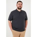 Buratti Pamuklu Regular Fit Büyük Beden Polo Yaka T Shirt Erkek Polo Yaka T Shirt 5902127B - Antrasit - 3XL