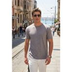 Buratti Pamuklu Regular Fit Çizgili Bisiklet Yaka Erkek T Shirt 5904030 AÇIK HAKİ
