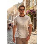 Buratti Pamuklu Regular Fit Çizgili Bisiklet Yaka Erkek T Shirt 5904039 KAHVE