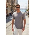 Buratti Pamuklu Regular Fit Çizgili Bisiklet Yaka T Shirt Erkek T Shirt 5904030 - Açık Haki - 2XL