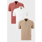 Buratti Pamuklu Regular Fit Düğmeli Polo Yaka 3'lü Paket T Shirt Erkek T Shirt 5902127s3