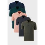 Buratti Pamuklu Regular Fit Düğmeli Polo Yaka 5'li Paket T Shirt Erkek T Shirt 5902127S5 - Antrasit - Gri - Yeşil
