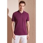 Buratti Pamuklu Regular Fit Düğmeli Polo Yaka T Shirt Erkek Polo Yaka T Shirt 5902739 - 2XL - Mürdüm