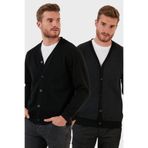 Buratti Pamuklu Regular Fit Düğmeli V Yaka 2'li Paket Hırka Erkek HIRKA 456205S2