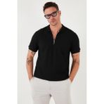 Buratti Pamuklu Regular Fit Fermuarlı Polo Yaka T Shirt Erkek Polo Yaka T Shirt 5902434 - Siyah