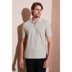 Buratti Pamuklu Regular Fit Fermuarlı Polo Yaka T Shirt Erkek Polo Yaka T Shirt 5902434 - Taş - XL