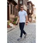 Buratti Pamuklu Regular Fit Göğüs Cepli Düğmeli Polo T Shirt Erkek Polo T Shirt 4565001 - Bebe Mavisi - 4XL