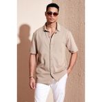 Buratti Pamuklu Regular Fit Kısa Kollu Gömlek Erkek Gömlek 5902724 - Vizon