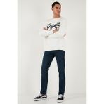 Buratti Pamuklu Regular Fit Normal Bel Boru Paça Jeans Erkek Kot Pantolon 2211C16PARMA - Lacivert - 33 / 32
