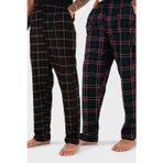 Buratti Pamuklu Regular Fit Normal Bel Düz Paça Cepli 2'li Paket Erkek Pijama Altı 6574003S2 Siyah Bordo-Yeşil