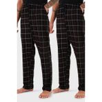 Buratti Pamuklu Regular Fit Normal Bel Düz Paça Cepli 2'li Paket Pijama Altı Erkek Pijama Altı 6574003S2 - Bordo - Bordo - XL