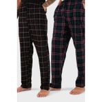 Buratti Pamuklu Regular Fit Normal Bel Düz Paça Cepli 2'li Paket Pijama Altı Erkek Pijama Altı 6574003S2 - Bordo - Yeşil - XL