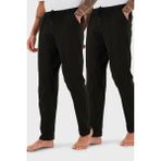 Buratti Pamuklu Regular Fit Normal Bel Düz Paça Cepli 2'li Paket Pijama Altı Erkek Pijama Altı 6574003S2 - Siyah - Siyah