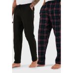 Buratti Pamuklu Regular Fit Normal Bel Düz Paça Cepli 2'li Paket Pijama Altı Erkek Pijama Altı 6574003S2 - Siyah - Yeşil