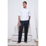 Buratti Pamuklu Regular Fit Normal Bel Düz Paça Cepli Pijama Altı Erkek Pijama Altı 6574003 - Lacivert - S