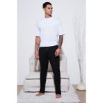 Buratti Pamuklu Regular Fit Normal Bel Düz Paça Cepli Pijama Altı Erkek Pijama Altı 6574003 - Siyah