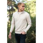 Buratti Pamuklu Regular Fit Yarım Fermuarlı Dik Yaka Kazak Erkek Kazak 456112 - Bej