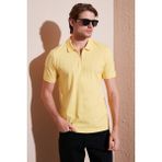 Buratti Pamuklu Regular Fit Yarım Fermuarlı Polo Yaka T Shirt Erkek Polo Yaka T Shirt 5901029 - Sarı