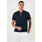 Buratti Pamuklu Regular Fit Yarım Fermuarlı T Shirt Erkek T Shirt 5902653 - Lacivert