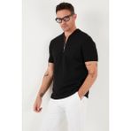 Buratti Pamuklu Regular Fit Yarım Fermuarlı T Shirt Erkek T Shirt 5902653 - Siyah - XXL
